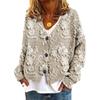 2026 Trending Women's Digital Print V-Neck Cardigan Sweater - Short, Long-Sleeve Design