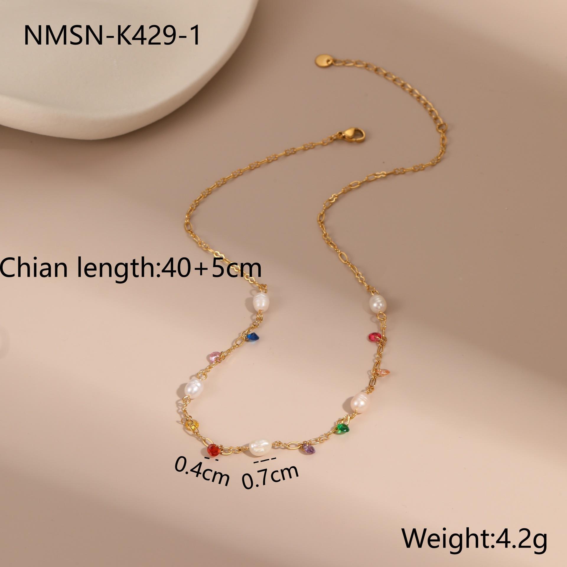GEMCHIC Women s Freshwater Pearl Necklace and Cubic Zirconia Titanium Steel Bracelet Set