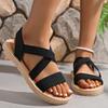 Fashion Summer New Flats Sole Women Sandals Fashion Cross Band Plus Size 43 Beach Sandels 2025 Hot Seller Ladies Vacation Zapatillas