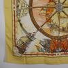 Hermes Carree90 Schal Vive le Vent Kazeyo Fuke gelbe Seide Damen Gebraucht