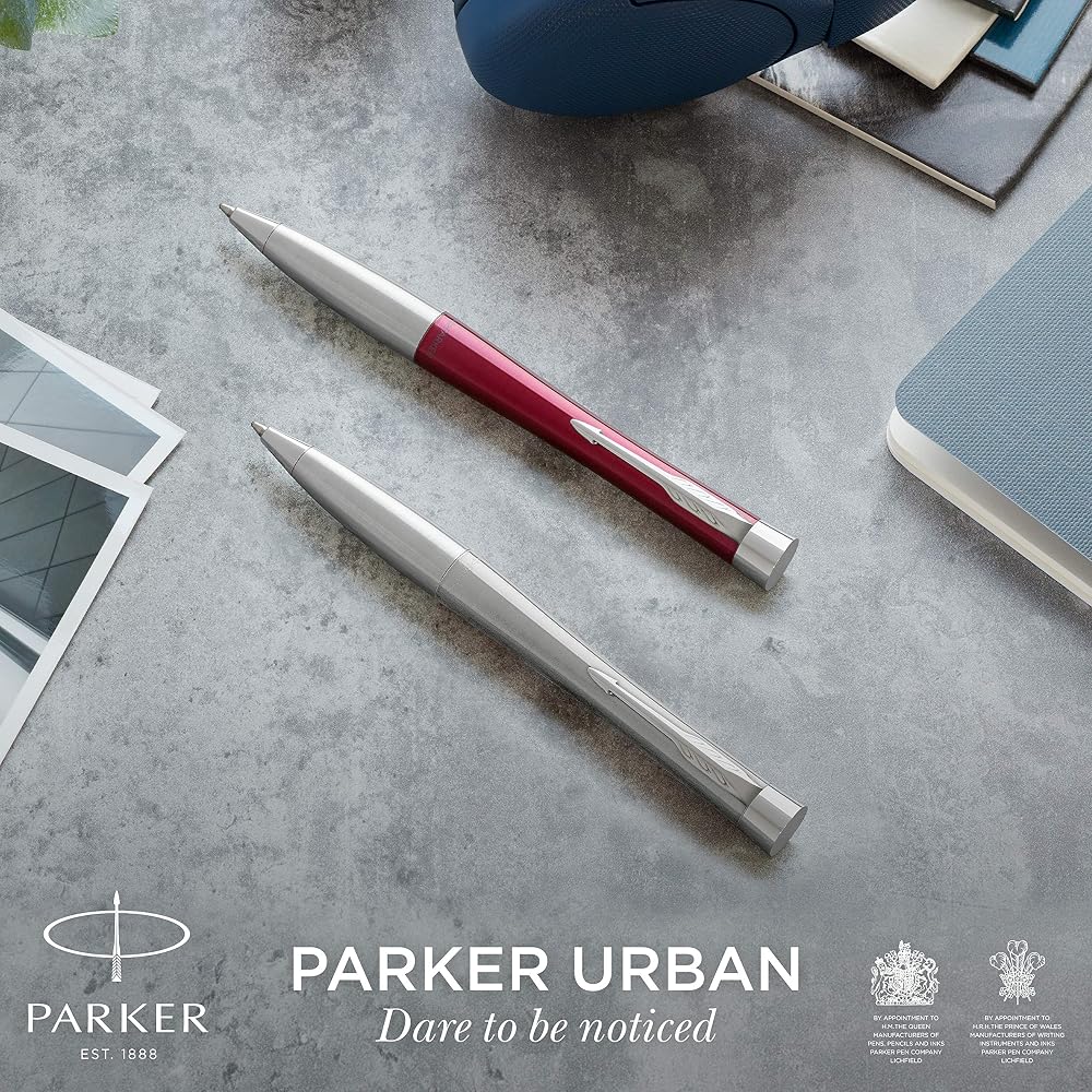 PARKER S0735820 Parker Ballpoint Pen, Urban Matte Black, GT, Medium, Permanent Imported, In a Gif...