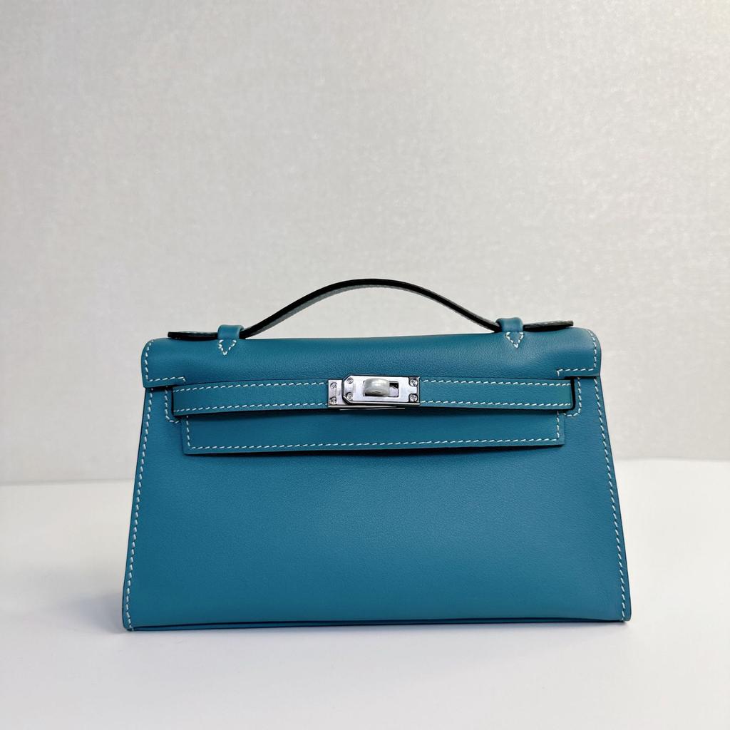 A Generation Of Fashionable Bag Top Layer Swift Cowhide Single Leather Handle Tote Bag Semi-Handmade Real Leather Handbag Mini Chain Bag Women's