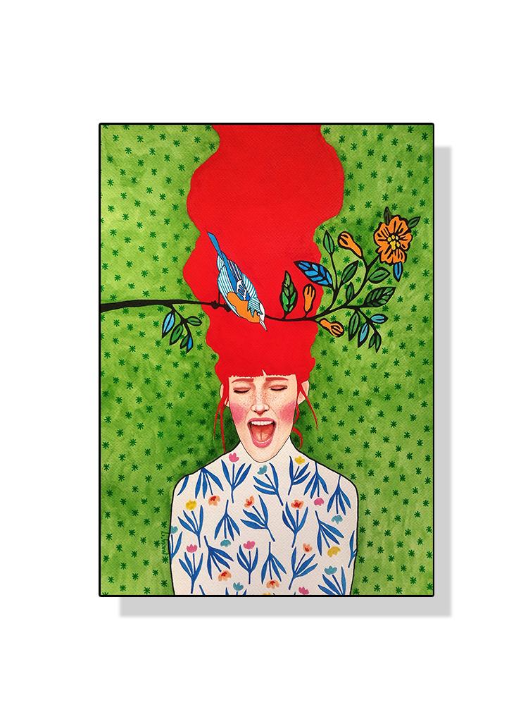 Abstrato Flor Mulher Menina Cabelo Moda Pôster Pintura em Tela Nordic Arte de Parede Imagem Para Sala de Estar Moderna Decoração de Casa