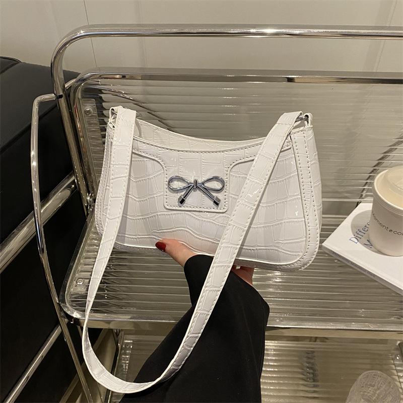 Stone Pattern Women's Commuter Bags -Bowknot Large Capacity Soft Durable Crossbody Casual Fashion Chic Premium Feeling High Value Bags