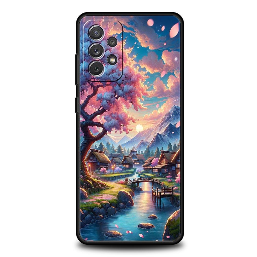Pink Spring Cherry Blossoms Phone Case For Samsung Galaxy A17 A07 A55 A35 A25 A15 A05 A33 A31 A21s A13 A41 A73 A53 A51 A71 Cover