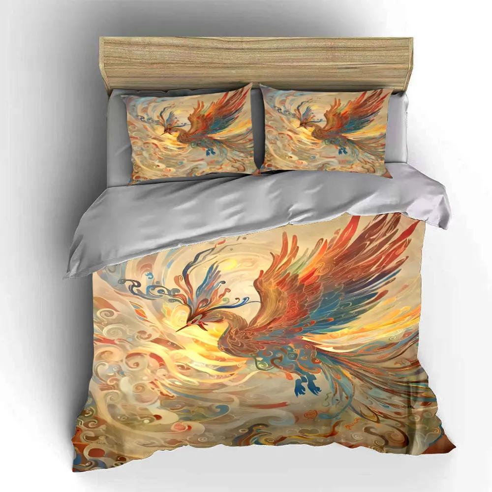 "Phoenix Artwork Set Decoration" Soft Comfortable Duvet Cover Bedding Set Included 1*Duvet Cover & 2*Pillowcases gift