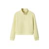 White Casual Classic Soft Dopamine Knit Cropped Pullover Sweatshirt Women Sweatshirt F11W543201FMT