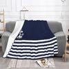 Nautical Navy Anchor Plush Blankets Vintage Throw Blankets for Home Hotel Sofa 200x150cm Quilt