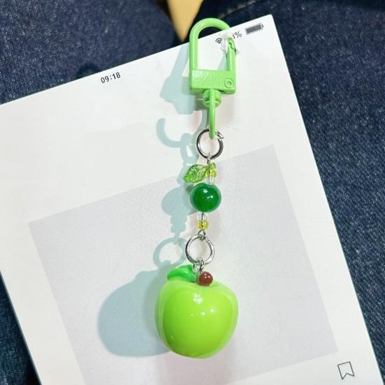 Keychain 3D Fruit Shape Keychain Pendant Red Green Fruit Charm Key Holder Mobile Phone Bag Hanging Ornament