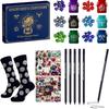 Christmas Dice Advent Calendar 2025, 24 Days Countdown Calendar Christmas Pencil Stickers Socks Necklaces