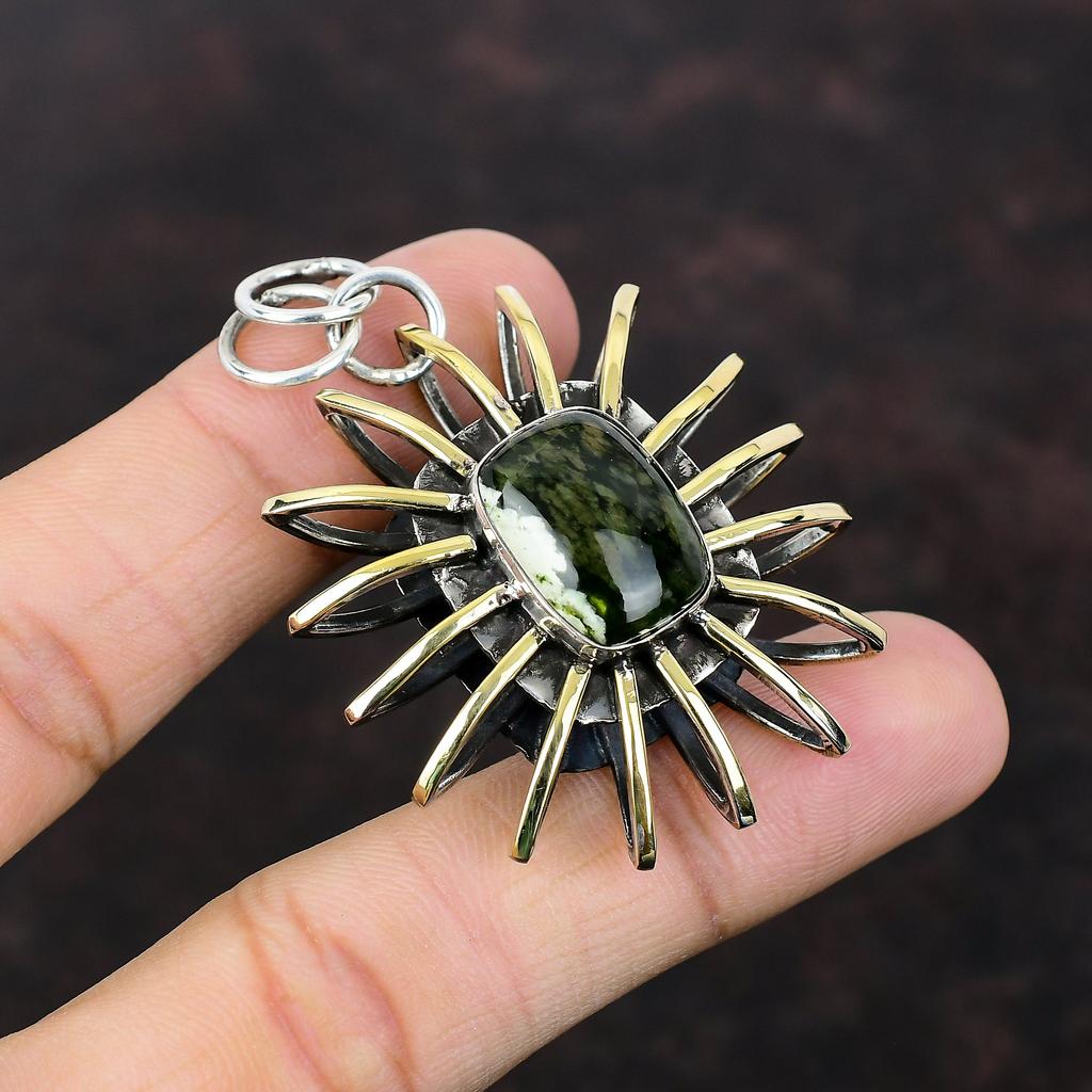 Avustralya Krom Kalsedon Kolye 925 Ayar Gümüş Kolye Zarif Taş El Yapımı Takı 18 K Altın Kaplama Kafes Kolye Eşi Için Hediye