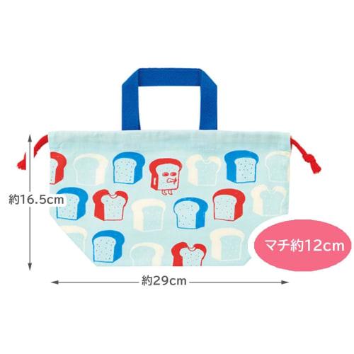 Skater Children's Drawstring Lunch Bag, Made in Japan, Bread Thief Design, KB7-A, for Boys and Girls