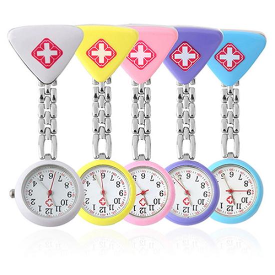 Women's Butterfly Smile Face Quartz Clip-On Brooch Nurse Hanging Pocket Watch