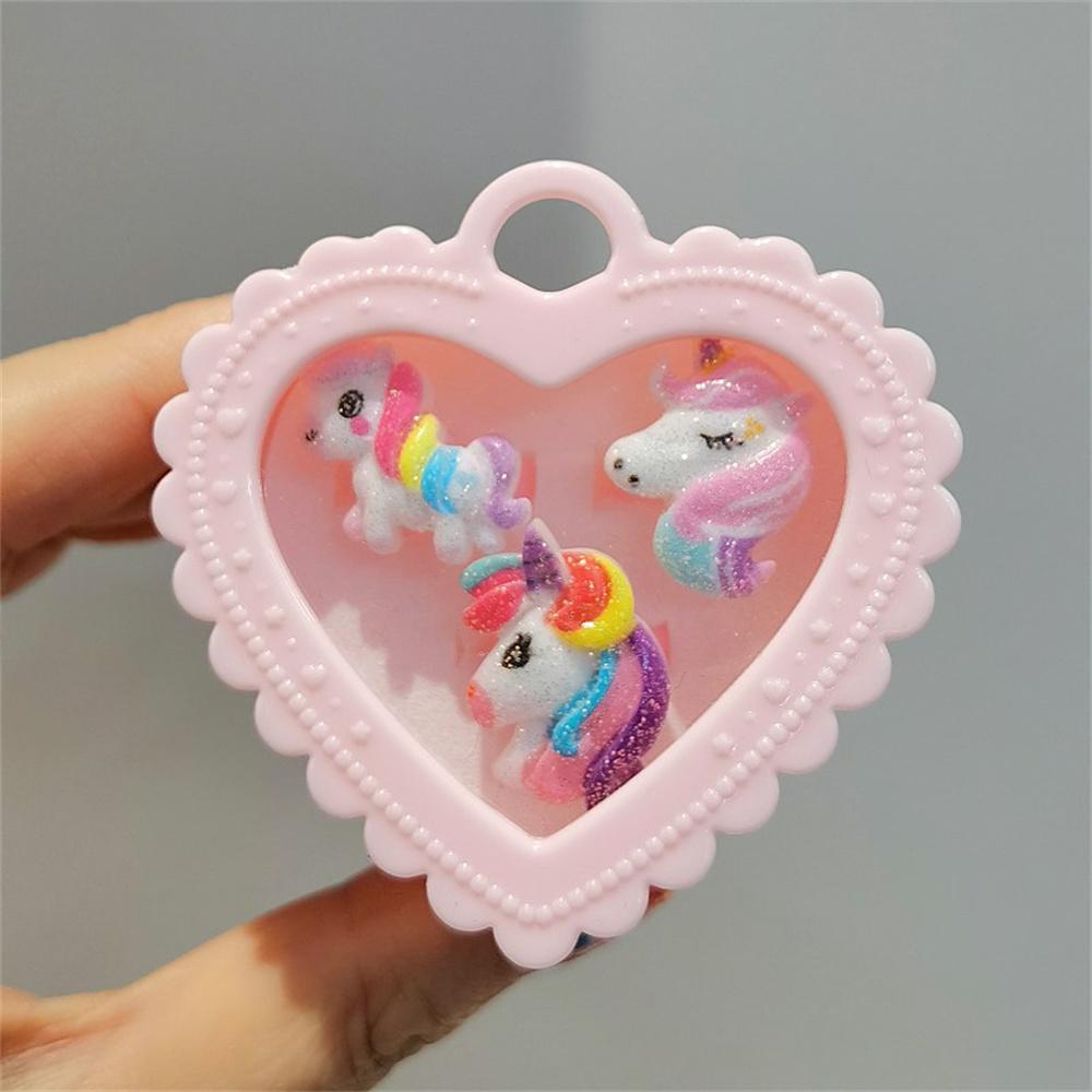 

Cute Little Girl Cartoon Unicorn Acrylic 3pcs Set Ring Gift for Parents To Give Their Children on Holidays and Birthdays Child resizable