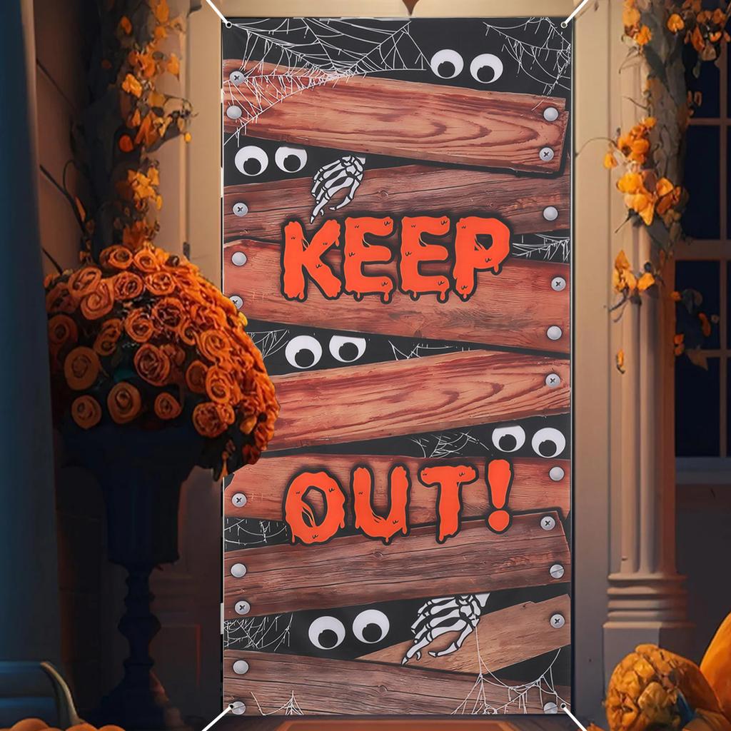 Halloween Front Door Decoration Skull Pumpkin Blood Hand Large Door Cover Banner for Home Happy Halloween Party Decoration 2025