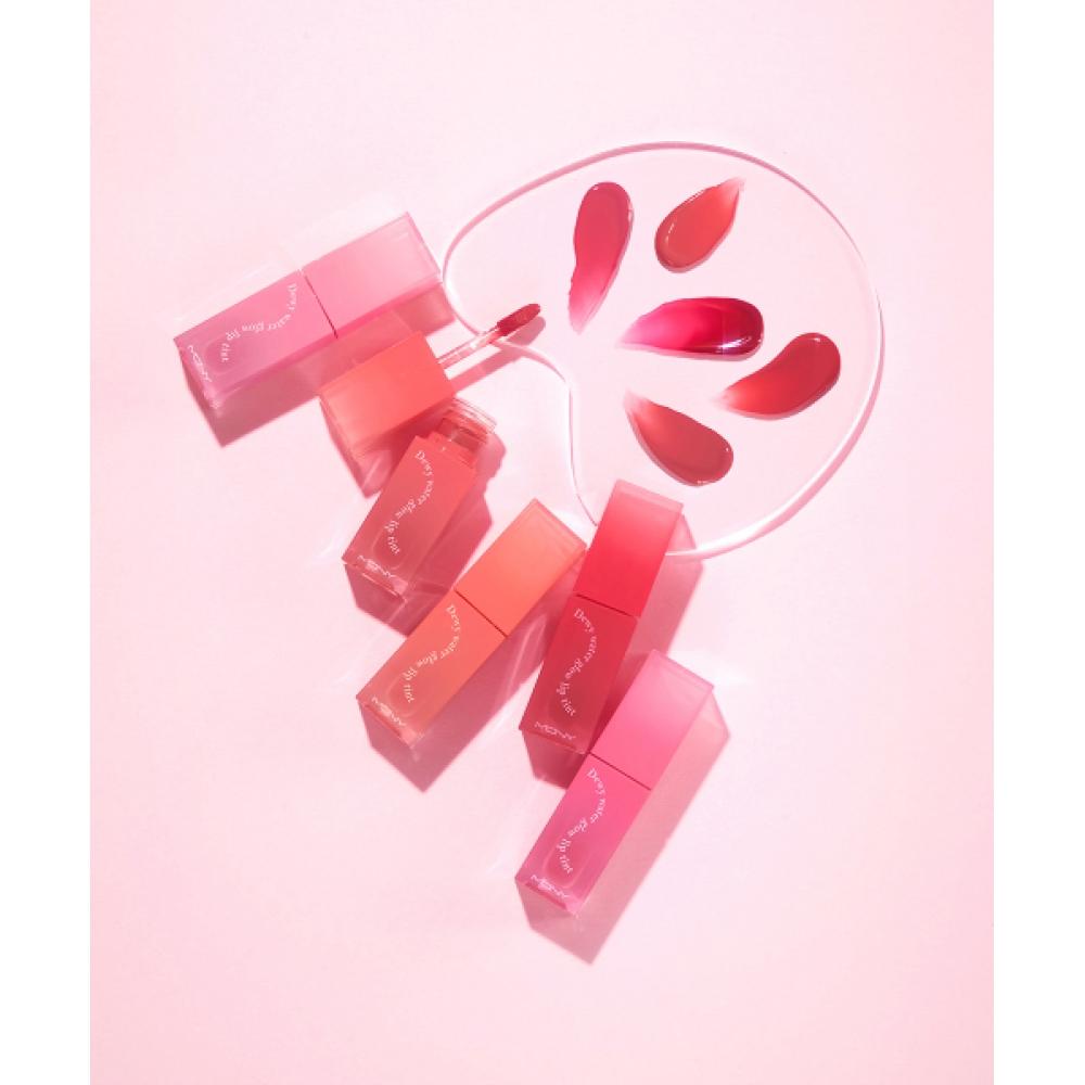 Mqny Dewy Lip Tattoo Water Tint  Anti Erasing Tinted Fixing Tint  Moist Long Lasting Water Plumper  9 Colors  3.5g candied pink