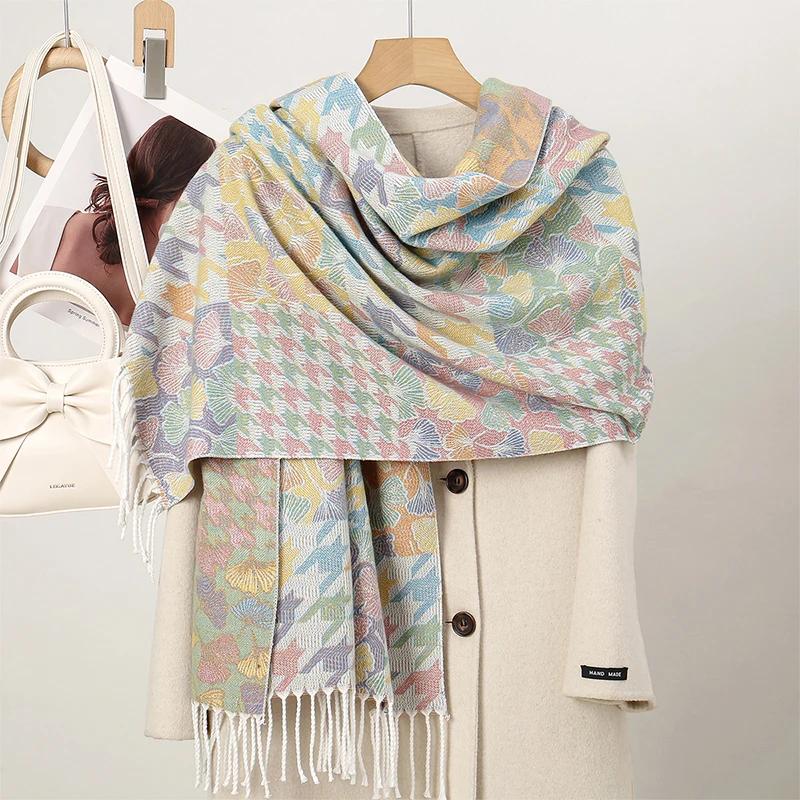 New Shawl Warm Winter Scarf Hijab Women Print Paisley Cashmere Pashmina Thick Wrap Head Neck Foulard Luxury  Blanket Echarpe