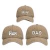 DAD MOM MINI Printed Dad Mama Mini Love Caps Washed Cotton Adjustable Embroidery Baseball Cap Outdoor Sunscreen Hats