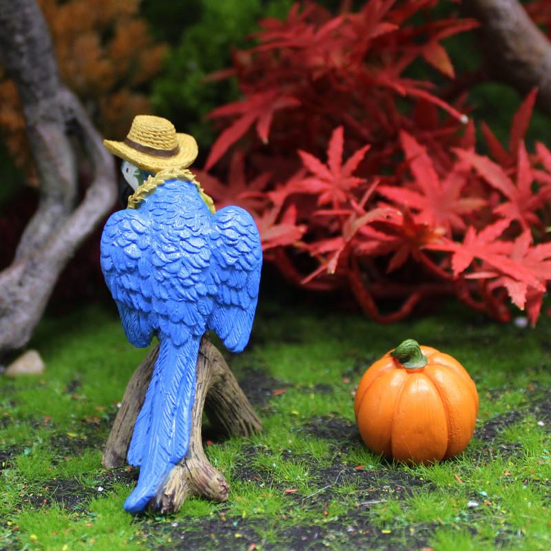 Micro Pumpkin Parrot Landscape Resin Handicraft Animal Ornaments Gift Decor