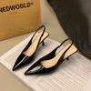 Fashion Hot Selling 2025 Elegant High Heels Pumps Women Summer Slingbacks Pointed Shoes Woman Solid Thin Heeled Sandals High Heel Shoes