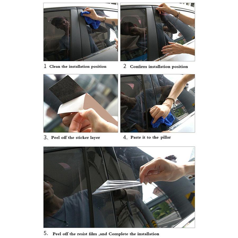 For Kia Forte 2019-2021 PC Side Door Window Center Pillar Post Cover Trim Black