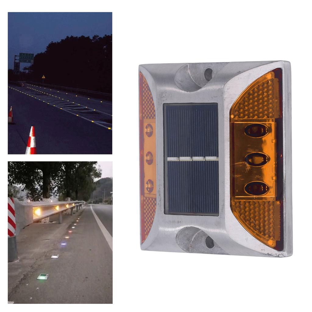 Solar Road Stud Light Cast Aluminium Alloy for Driveway Step Sidewalk Stair Outdoor IP68 Waterproof Road Marker Yellow Light