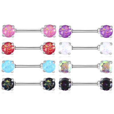 European And American New Product Puncture Jewelry Dual Vermiculite Straight Rod Milk Ring Milk Nail Nipple Jewelry