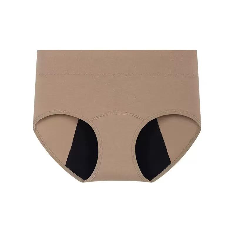 Женские трусы большого размера для весны и осени, менструальные, послеродовые L светло-коричневого