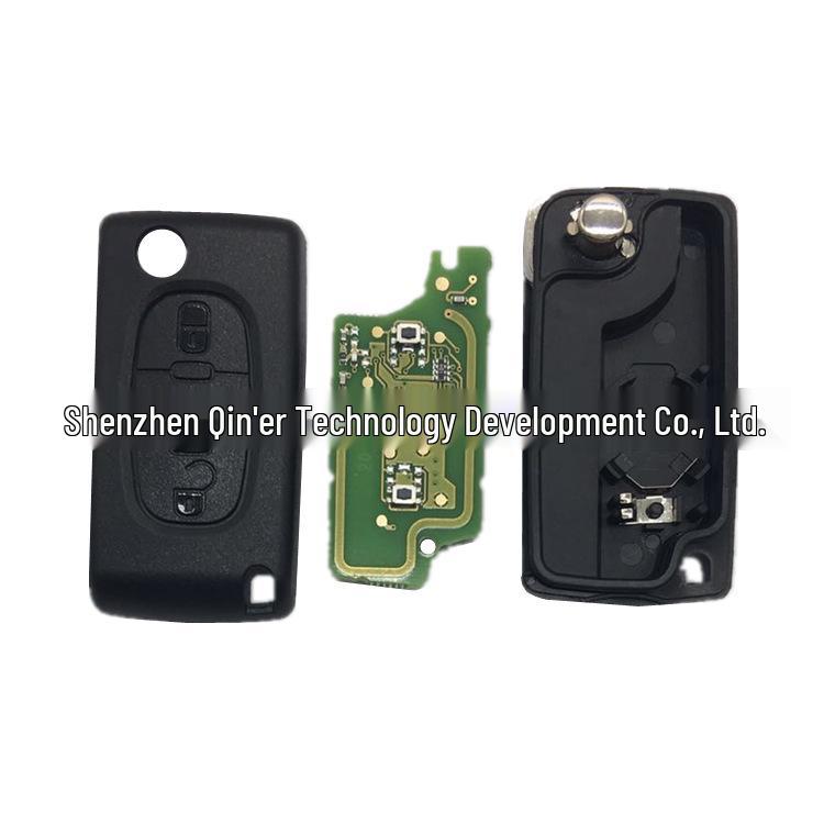 Peugeot 3-Button Car Key with Light - Compatible with 0536 FSK, 433 Frequency, 7961 Chip