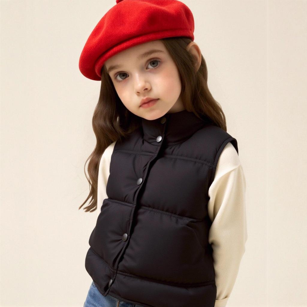 Children's Vest Thickened Autumn/Winter Vest Stylish Outerwear Vest Short-Sleeve Loose-Fit Jacket for Boys & Girls