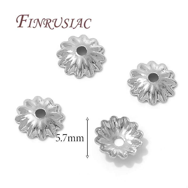 50/100Pcs 5.7mm 18K Gold Plated Brass Metal Beads Cap Flower Spacer Bead End Caps For Jewelry Making DIY Bracelets Accessories
