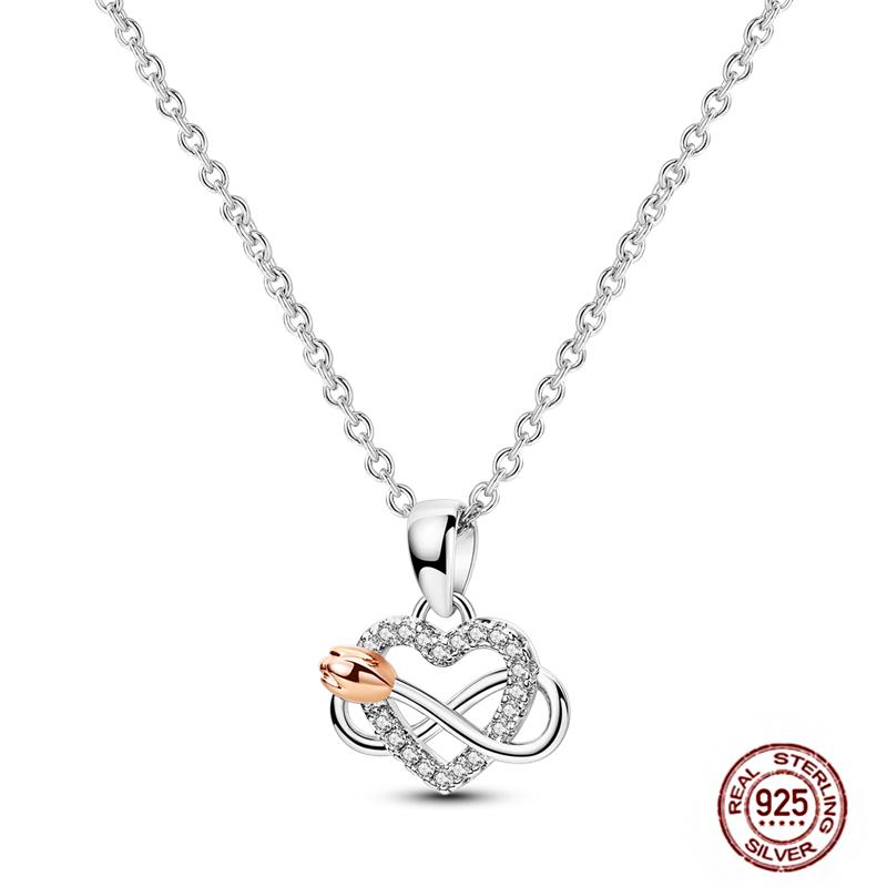 Copper Pendant Necklace Pink Heart Star Moon Firefly Plant Charm Basic Chain Necklaces Original Festival Jewelry For Women G