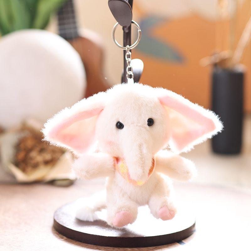

1Pcs Cartoon Elephant Stuffed Doll Keyring Soft Plush Toy Key Holder Bag Pendant Cute Elephant Keychain Backpack Hanging Decor бежевий