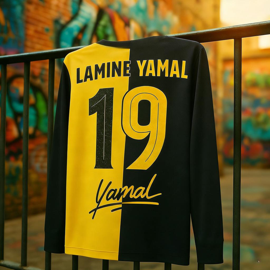 2026 Heißer Verkauf Lamine Yamal Fan Edition Gedenktrikot Atmungsaktiv Schnelltrocknend Schweißableitend Langarm für Sport Kinder