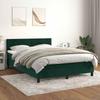 Box Spring Bed with Mattress Dark Green 140 x 190 cm Velvet