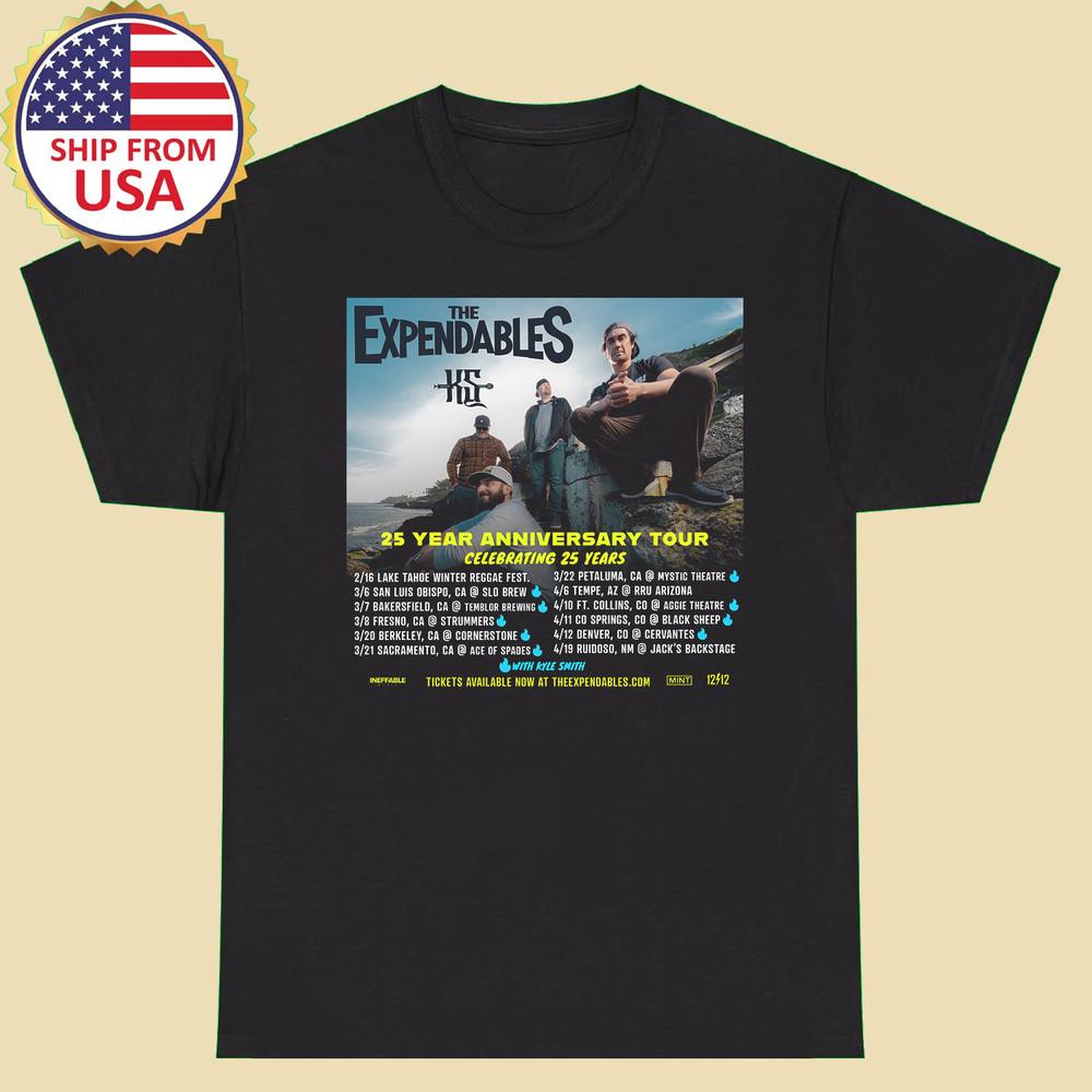 The Expendables America Band Celebrating 25 Years  Full Size S-5XL Unisex T-Shirt XXXL