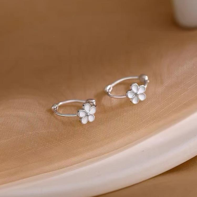 925 Sterling Silver Flower Earrings - Elegant Light Luxury Women's Studs, 2024 Summer Niche Design