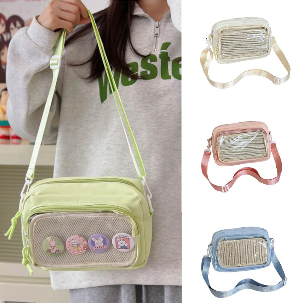 Doll Badge Bag Cute Transparent Badge Display Bag Shoulder Bag Portable For Daily Essentials Outdoor Activities Commuting