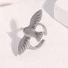 New Titanium Steel Peace Dove Open Rings For Women Adjustable Punk Style High-End Retro Style Non Fading Jewelry Accessory