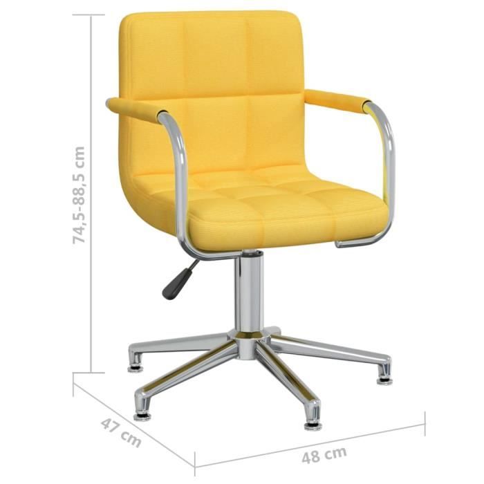 VidaXL Chaise pivotante de salle à manger Jaune moutarde Tissu