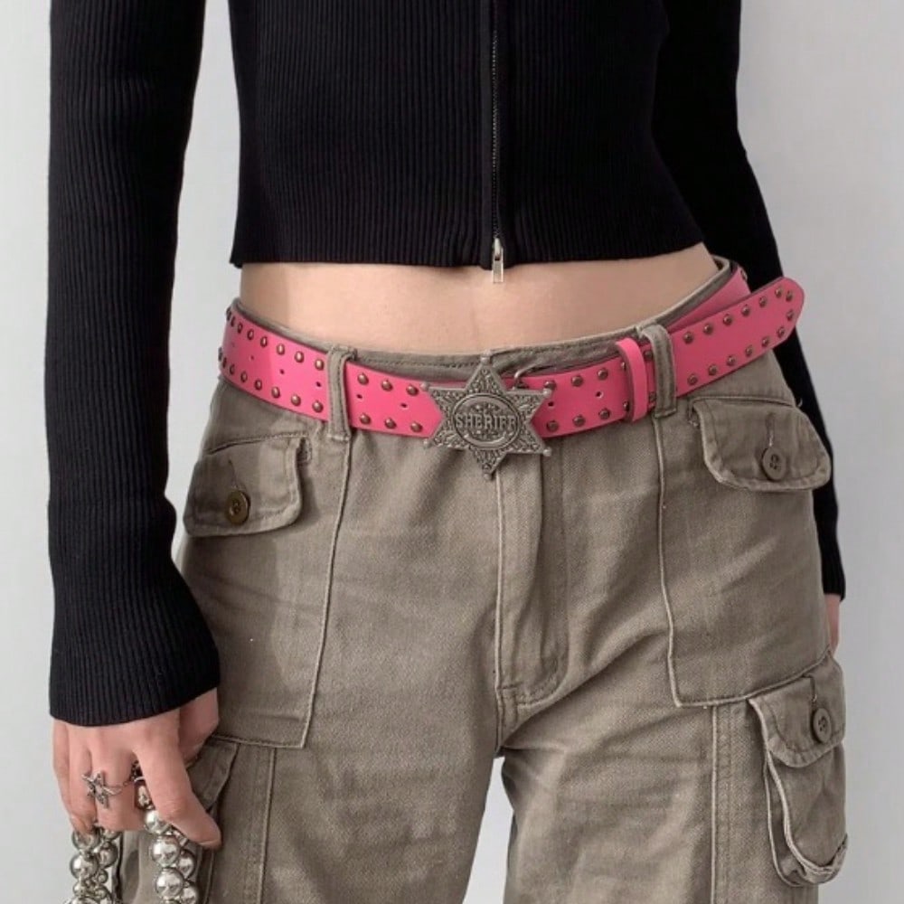 New Willow Stud Punk Wide Belt With A Unique Women's Jeans Universal Belt