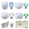 Drawer Handle Silicone Mold Diamond Dresser Crystal Pull Knobs Epoxy Resin Mold for Dresser Drawer Kitchen Bathroom Cabinet