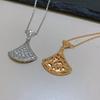 Women's Full Diamond Fan-shaped Skirt Necklace - High-end Oversized Pendant Jewelry