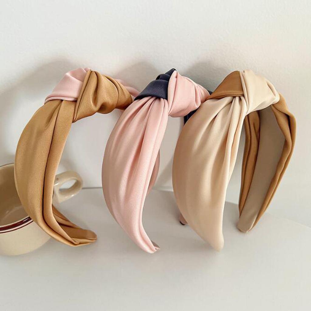 PROLY New Fashion Hairband For Women 5CM Wide Side Two Colors Patchwork Headband Casual Center Knot Headwear Hair Accessories