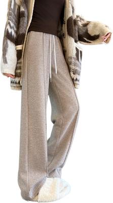 Warm Gerade Weich und Locker Perfekt für den Herbst und Größe J.STORE Damen Weite Hosen, Fleecegefüttert, Passform, Passform, Winter, Freizeit, Beige, 5A-J14-BEXL