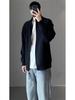 Men's Korean Style Double Zipper Stand Collar Knit Cardigan Jacket for Autumn and Winter Casual Wear