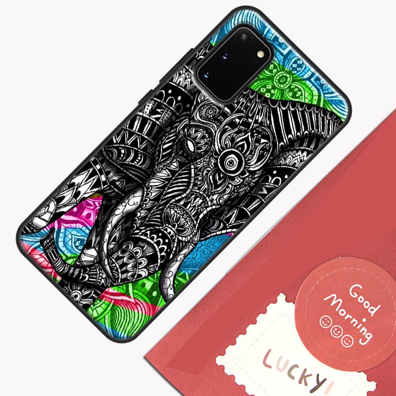 Elephant Floral Tribal Phone Case For Samsung Galaxy S26 S25 Ultra S20 S21 S22 S23 S24 S10 Plus S25 FE Cover Shell