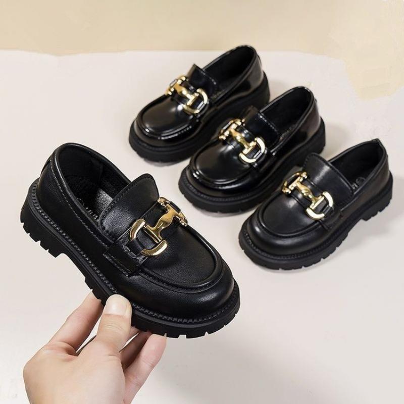 Girls' Black Princess Shoes 2025 Spring and Autumn Soft Soles Non-slip Foreign Style British Performance Loafers