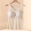 Womens Vest Slimming Lace Seamless With Integrated Cups Sexy Back Shaping Innerwear