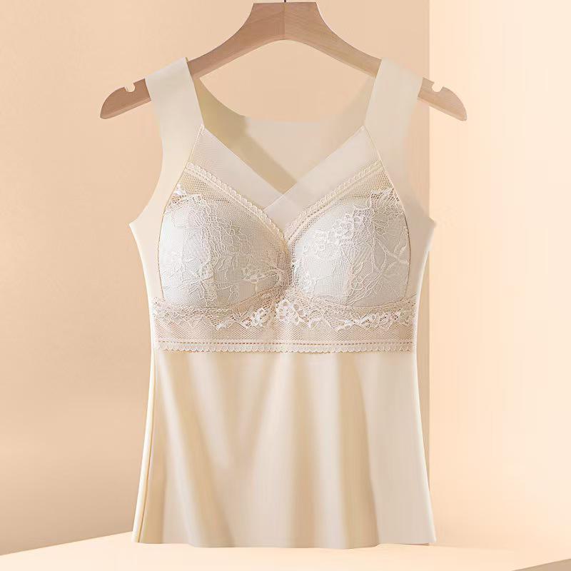 

Кружевной женский утягивающий бесшовный жилет со встроенными чашками - Сексуальное моделирующее нижнее белье для спины 3XL [150-170 lbs]